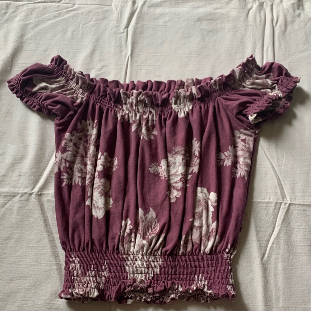 Floral off-shoulder crop top
